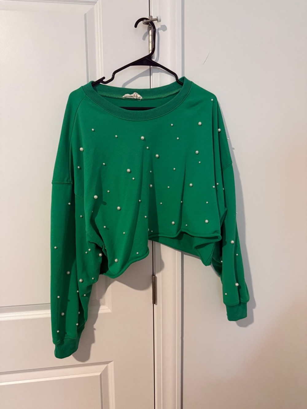 Peach Love California Green Cropped Crewneck